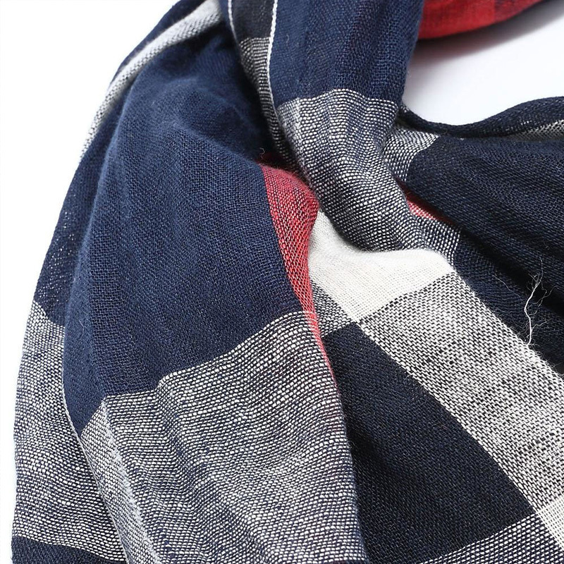 Burberry Checkered Detail Scarf In Black
