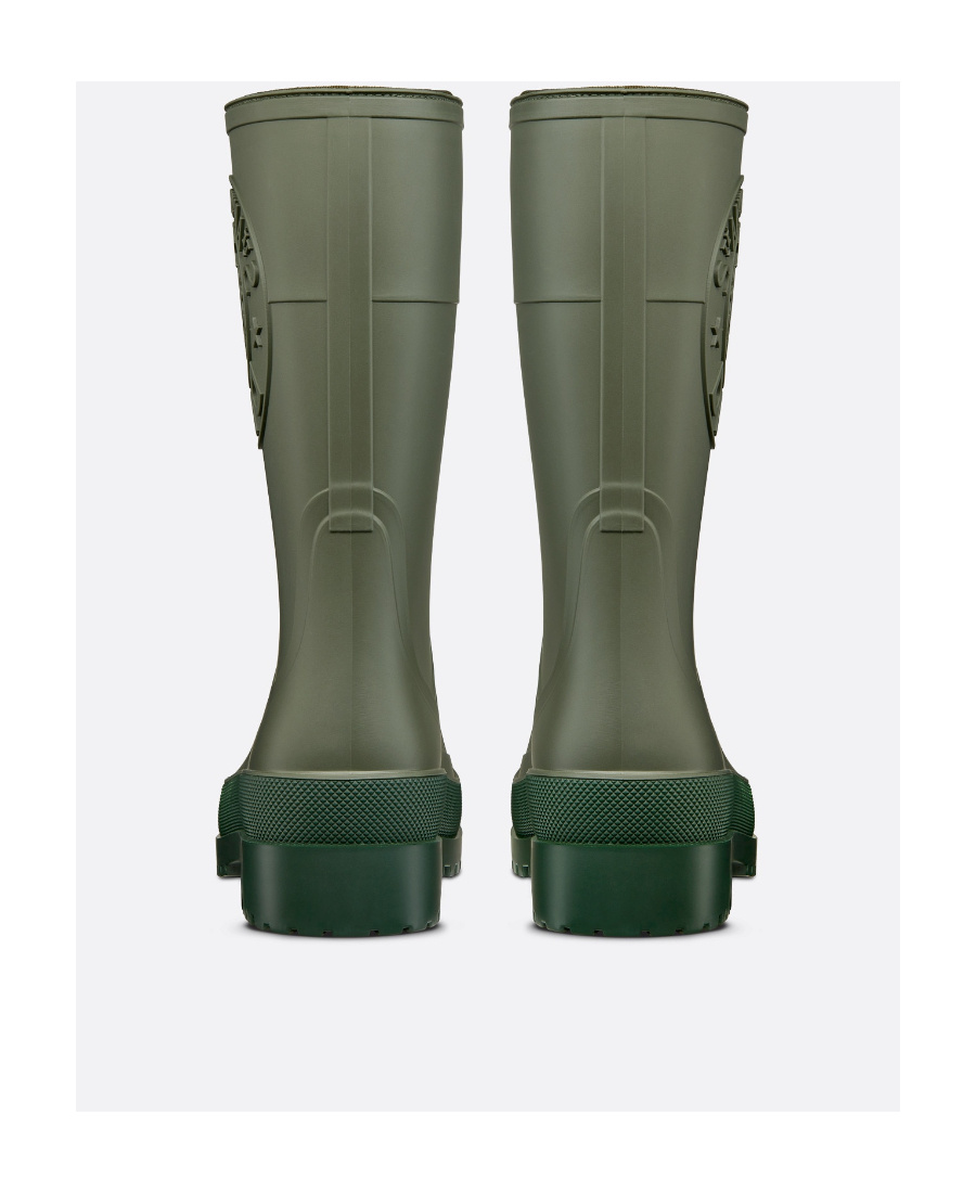 Dior Woman Boot Military Green Size 9 Rubber In Green