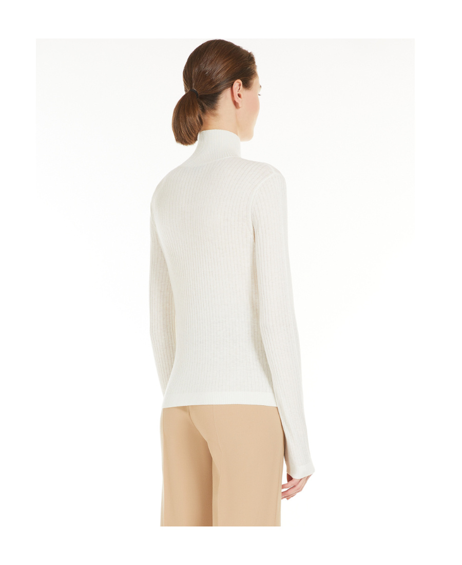 Max Mara Wool Turtleneck Sweater In White