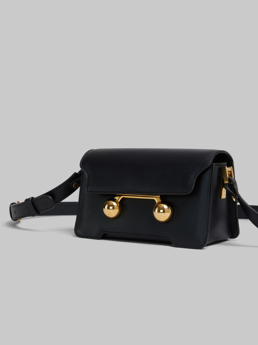 Marni Mini Trunkaroo Leather Shoulder Bag In Black