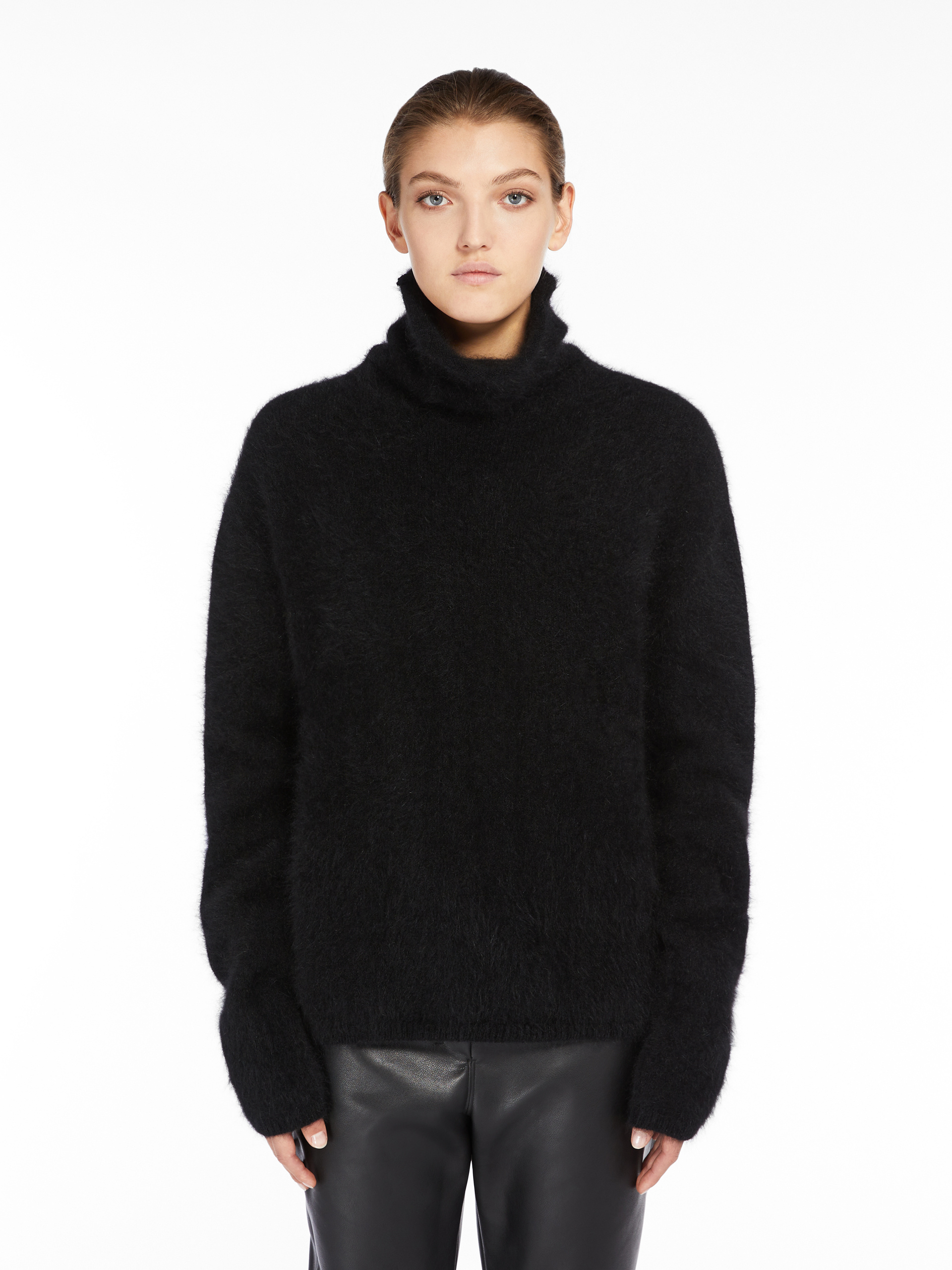 Max Mara High-necked Sweater In Black