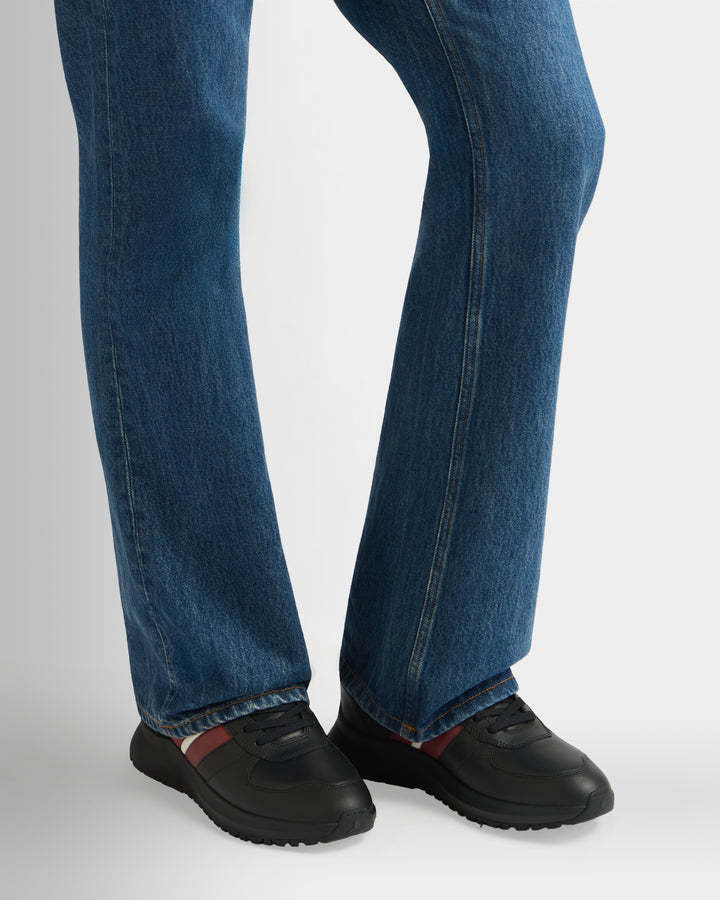 Bally Black Multimaterial Sneakers In Black