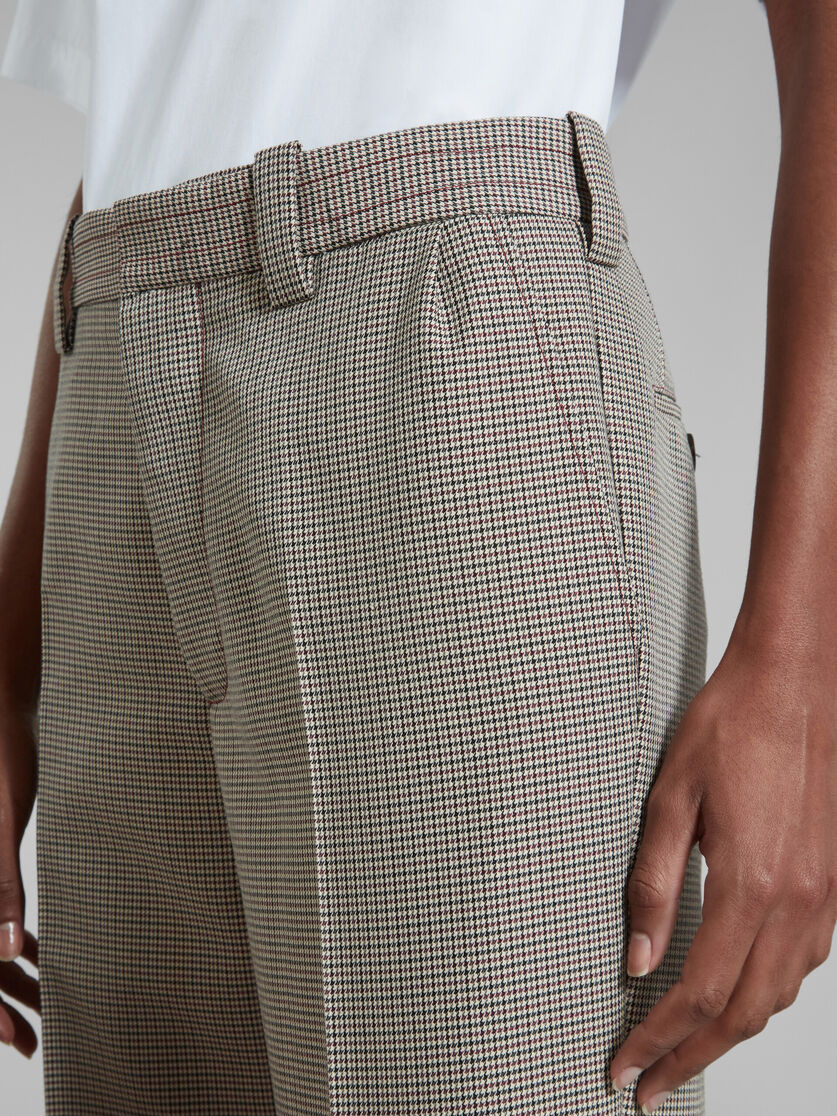 Marni Houndstooth-pattern Straight-leg Trousers In Gray