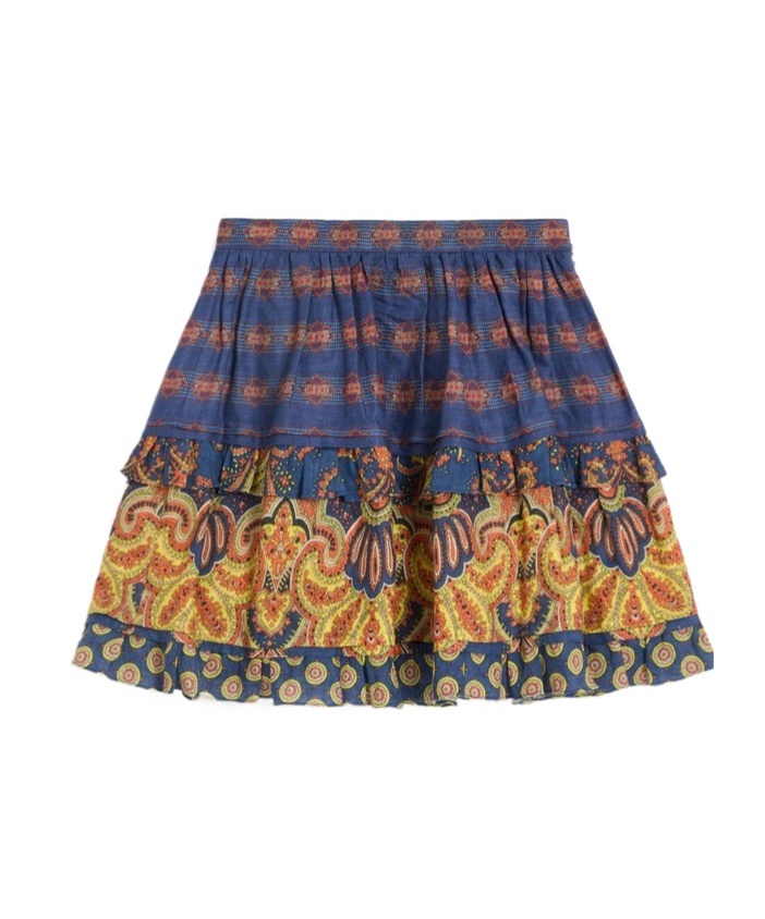 Shop Valentino Skirt In Lino Paisley Medaglioni Voyage Imaginaire In Multicolor