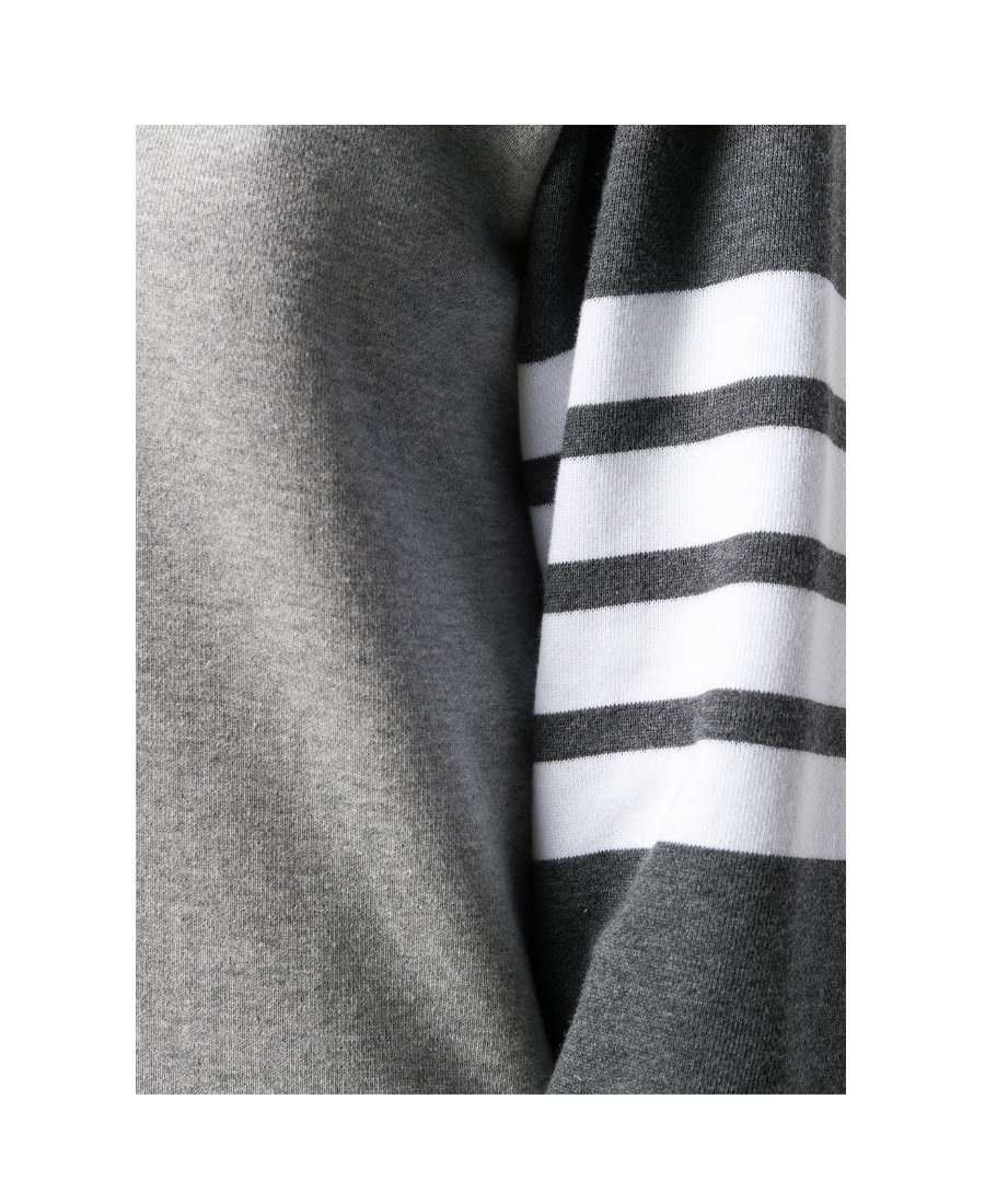 Thom Browne 4-bar Loopback Crew Neck Sweatshirt In Gray