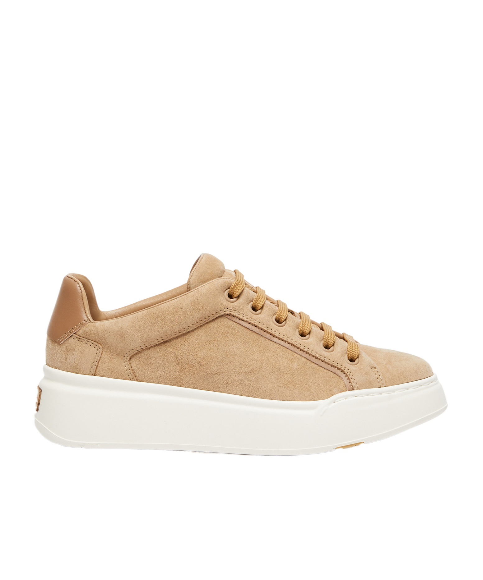 Max Mara Round Toe Lace-up Sneakers In Nude