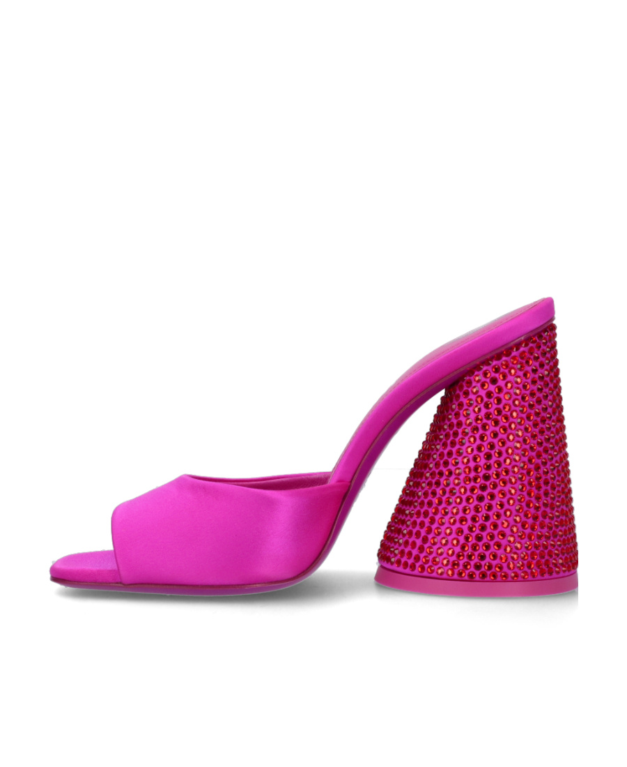 Attico Luz 105mm Rhinestone-embellished Leather Sandals In Pink