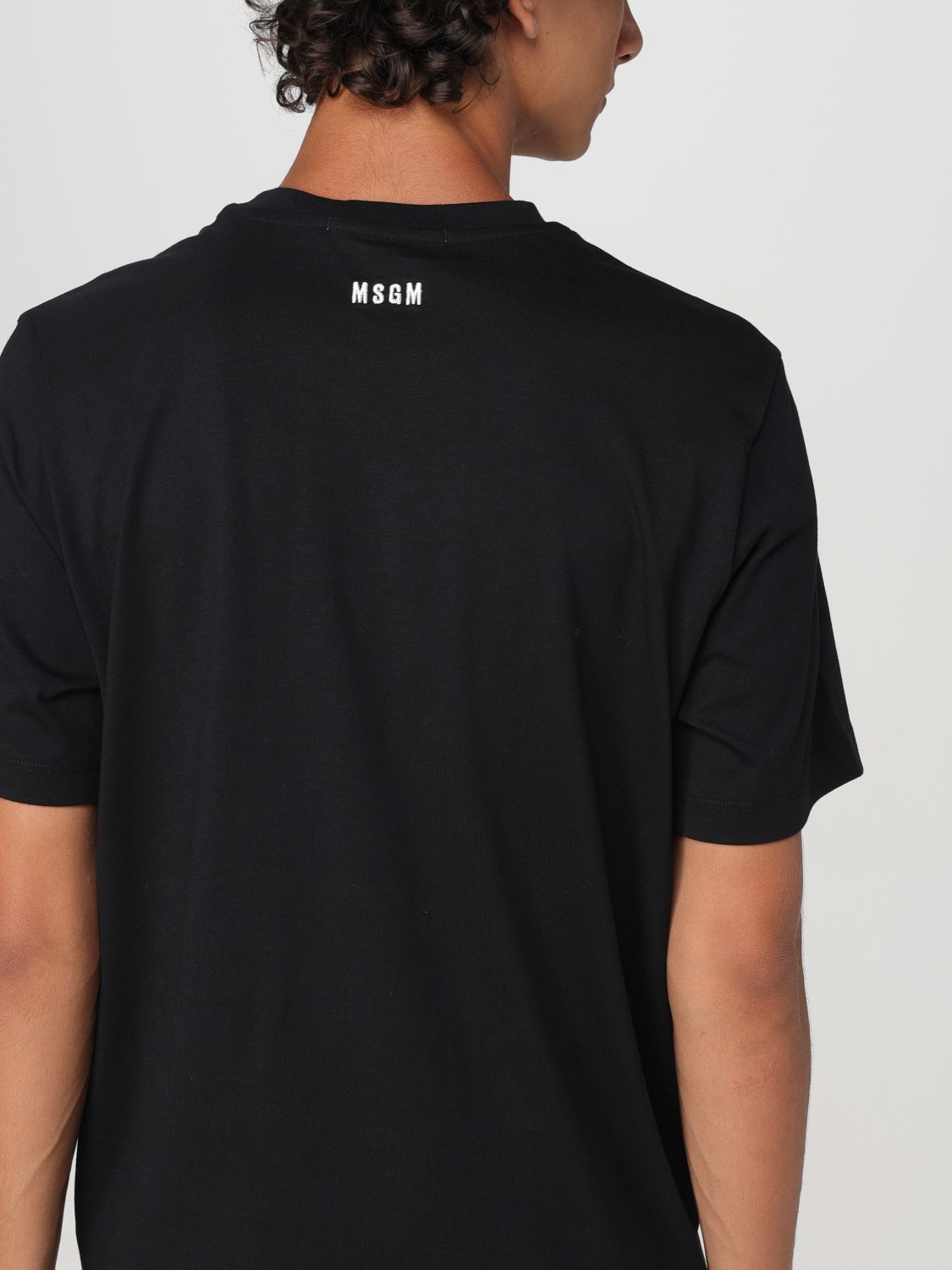 Msgm Black Cotton T-shirt In Black