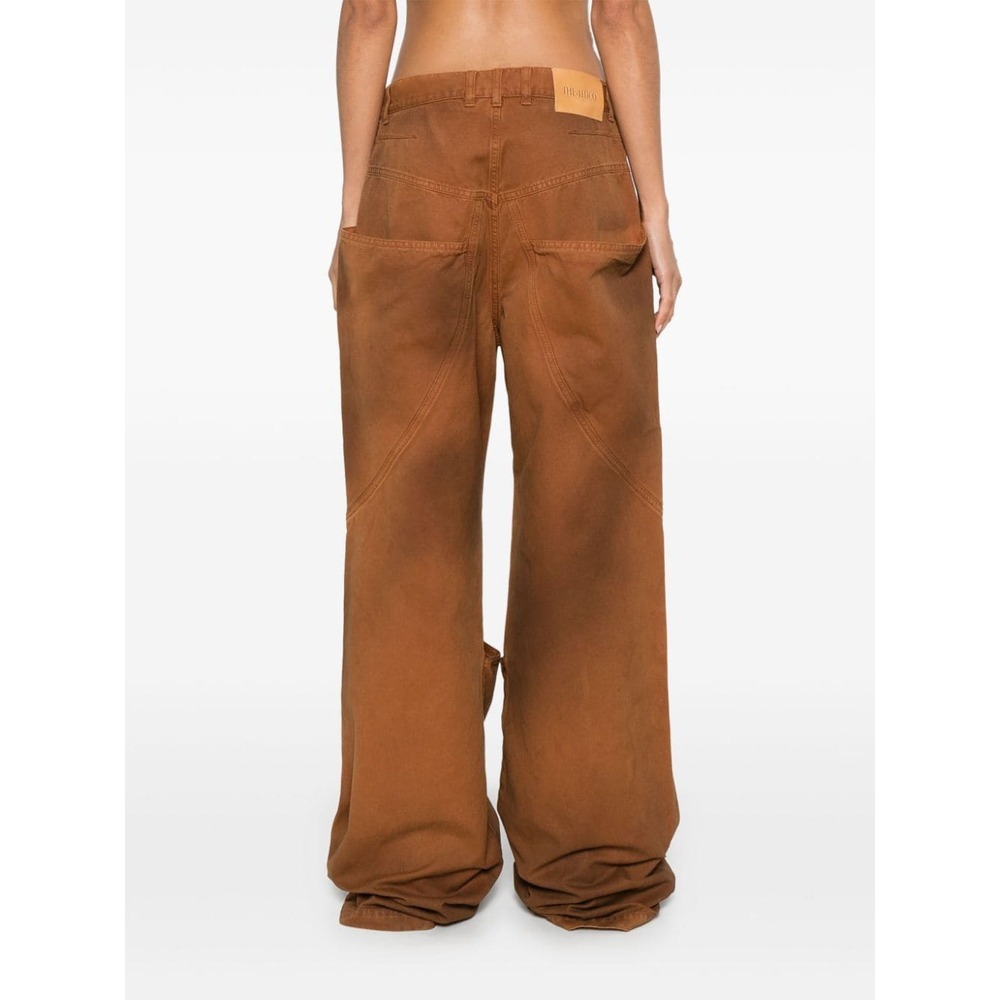 Attico Cotton Trousers In Brown