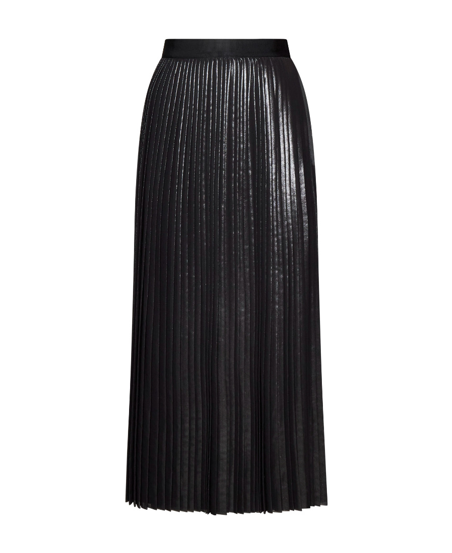 Fabiana Filippi Elasticated Waistband Pleated Midi Skirt In Black