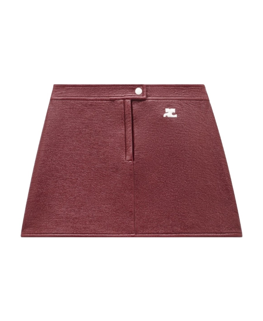 Shop Courrèges Vinyl A-line Mini Skirt In Red
