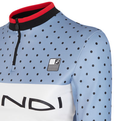 FENDI LIGHT BLUE POLKA DOT LYCRA TOP