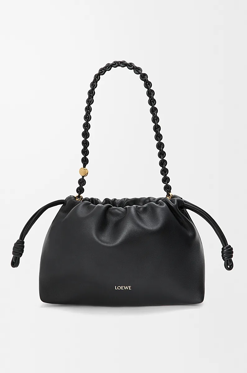 Loewe Medium Flamenco Purse In Mellow Nappa Lambskin In Black
