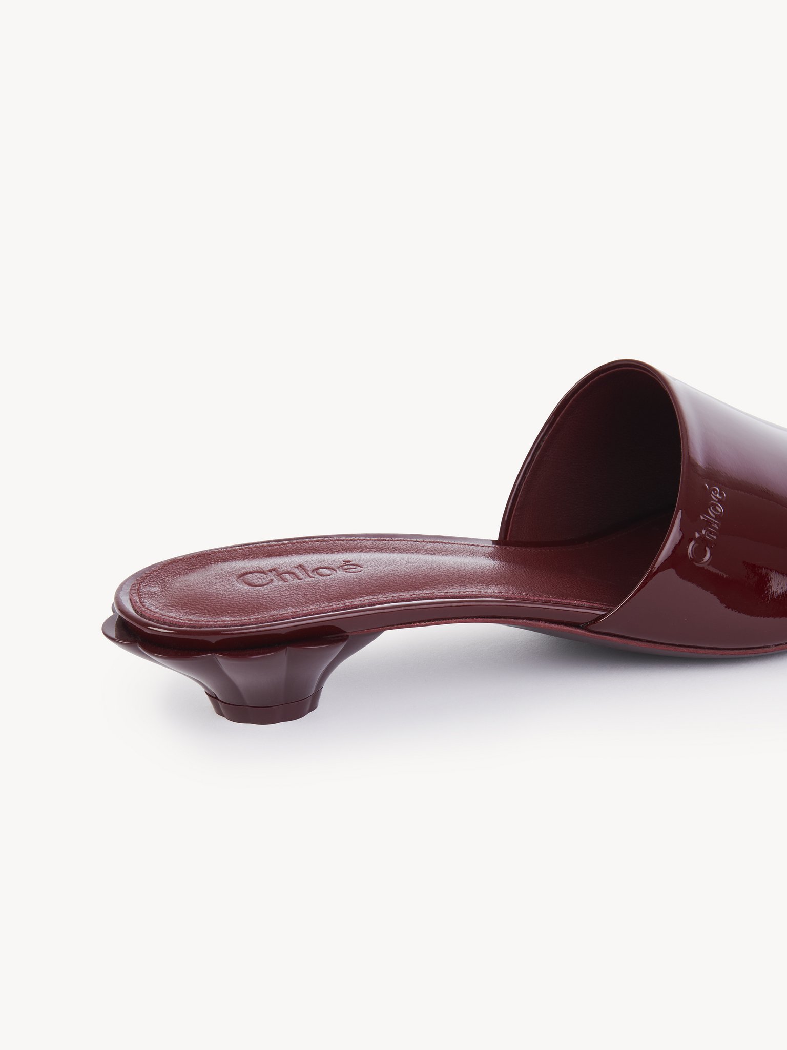 Chloé Burgundy Flower Sandals In 619 Obscure Red