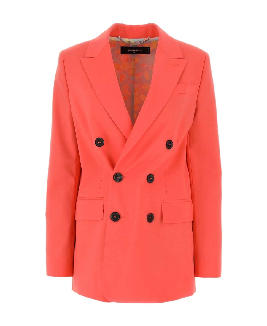 Dsquared2 Dsquared Women Coral Stretch Polyester Blend New York Blazer In Orange