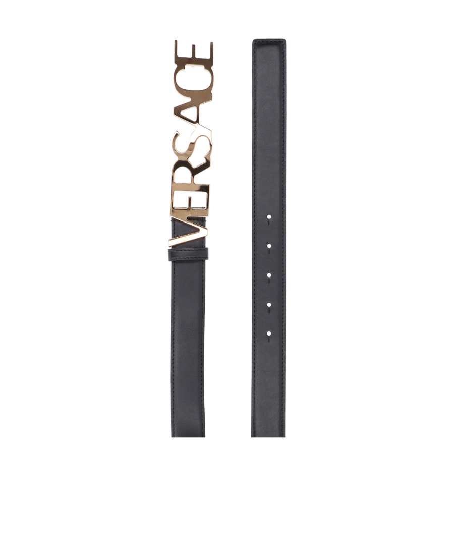Versace Logo-buckle Leather Belt In Nude