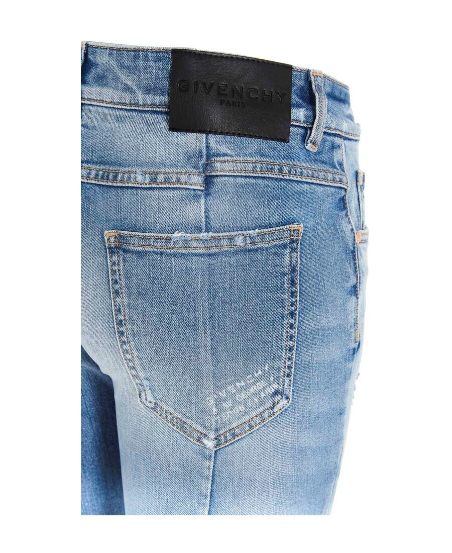 Givenchy Distressed Skinny Fit Jeans In Blue