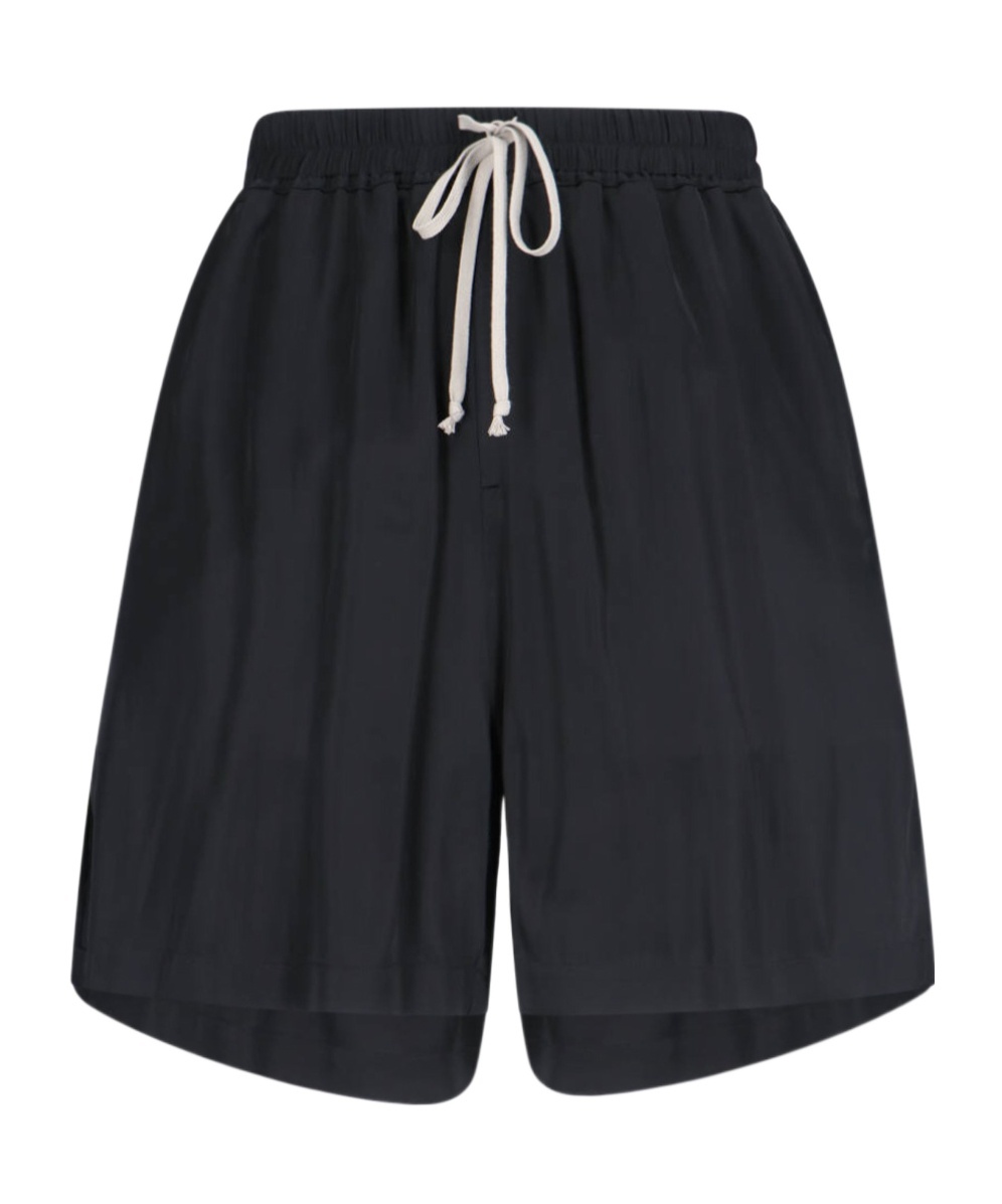 Rick Owens Elasticated Drawstring Waistband Shorts In Black
