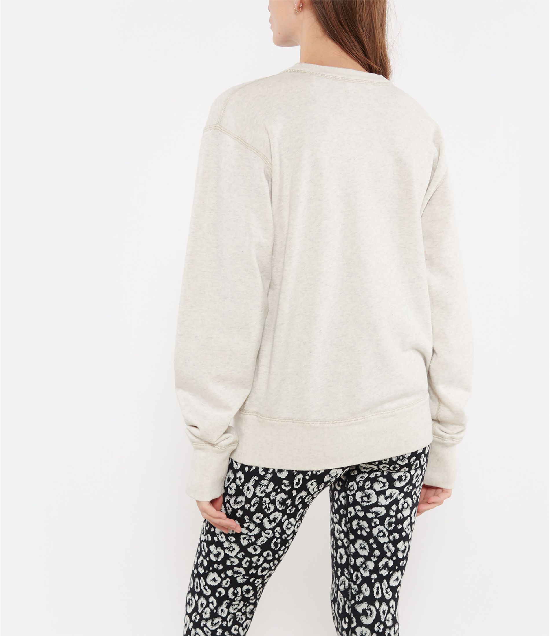 Isabel Marant Long-sleeved Crewneck Sweatshirt In White
