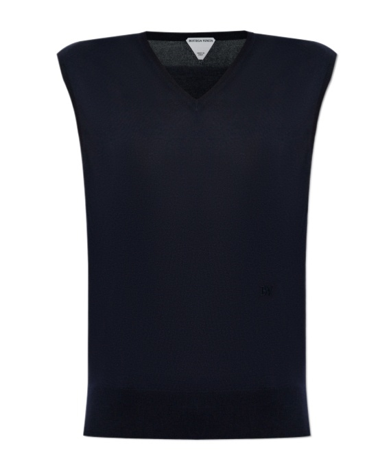 Bottega Veneta Logo Embroidered Vest In Black