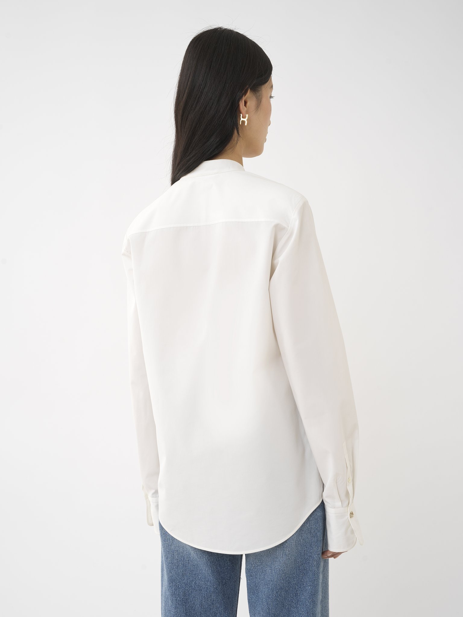 Chloé Sculpted-buttons Cotton Shirt In White