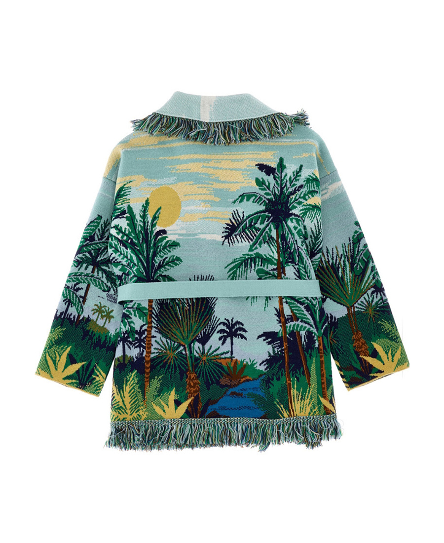 Shop Alanui V-neck Cardigan In Green