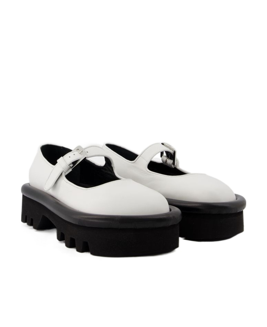 Jw Anderson Bumper-tube Round-toe Mary Janes In Black