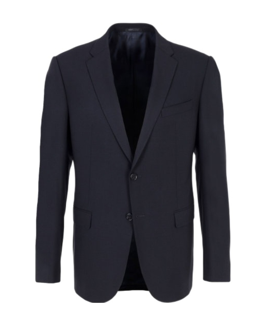 Armani Collezioni Wool Two-button Suit Jacket In Black