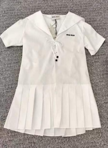 Miu Miu Chic Poplin Mini Dress In White