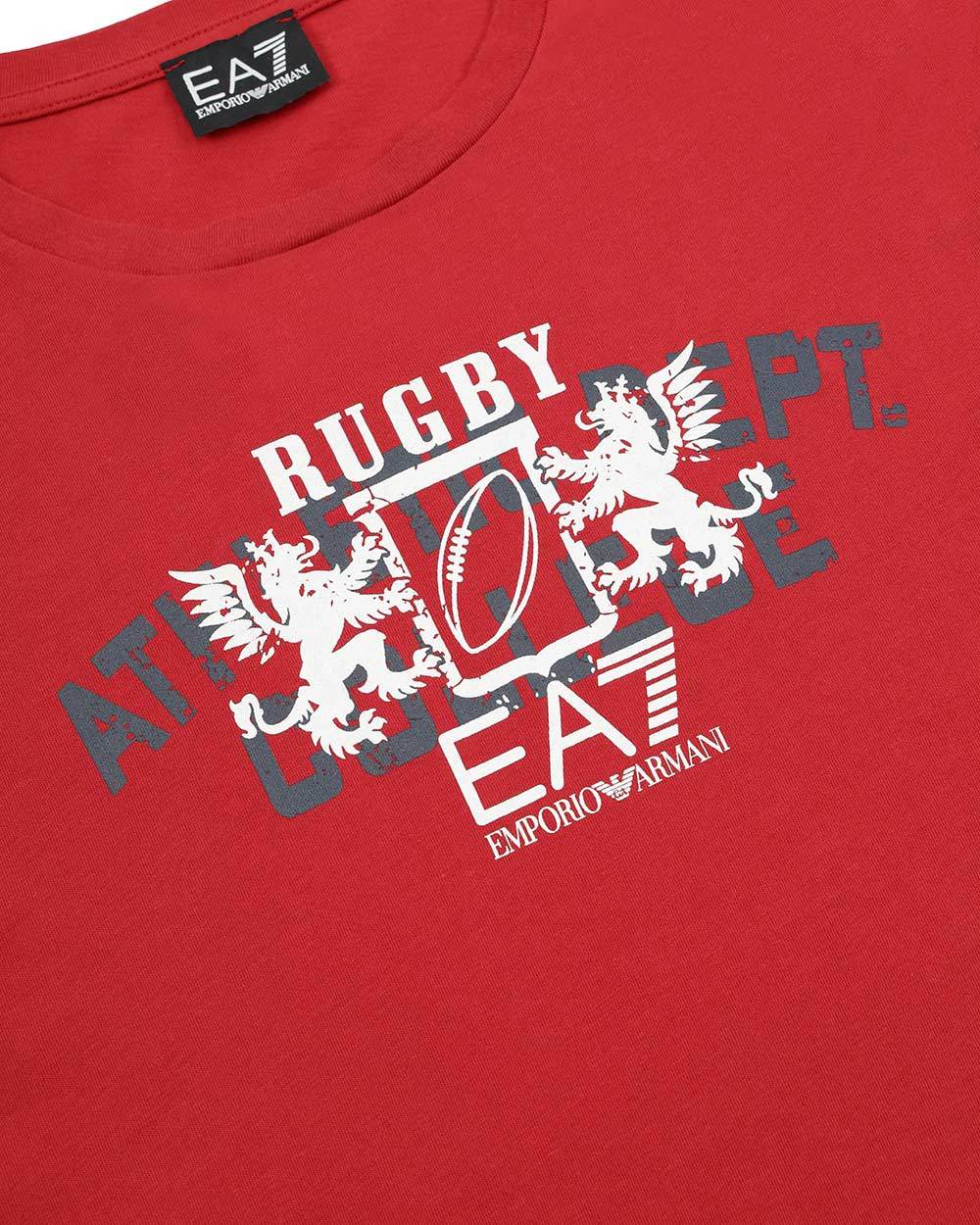 Ea7 Logo Printed T-shirt In Red