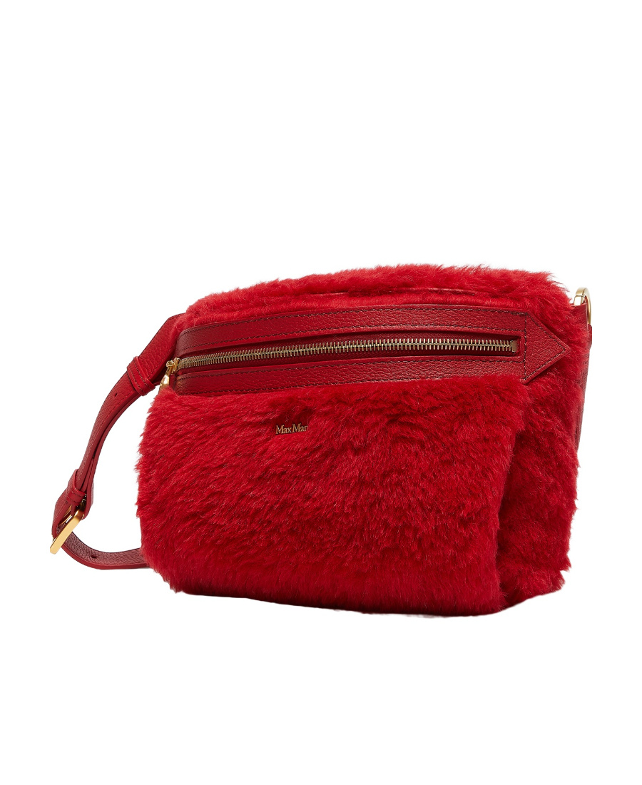 Max Mara Alpaca Hair And Silk Waist Bag In Red