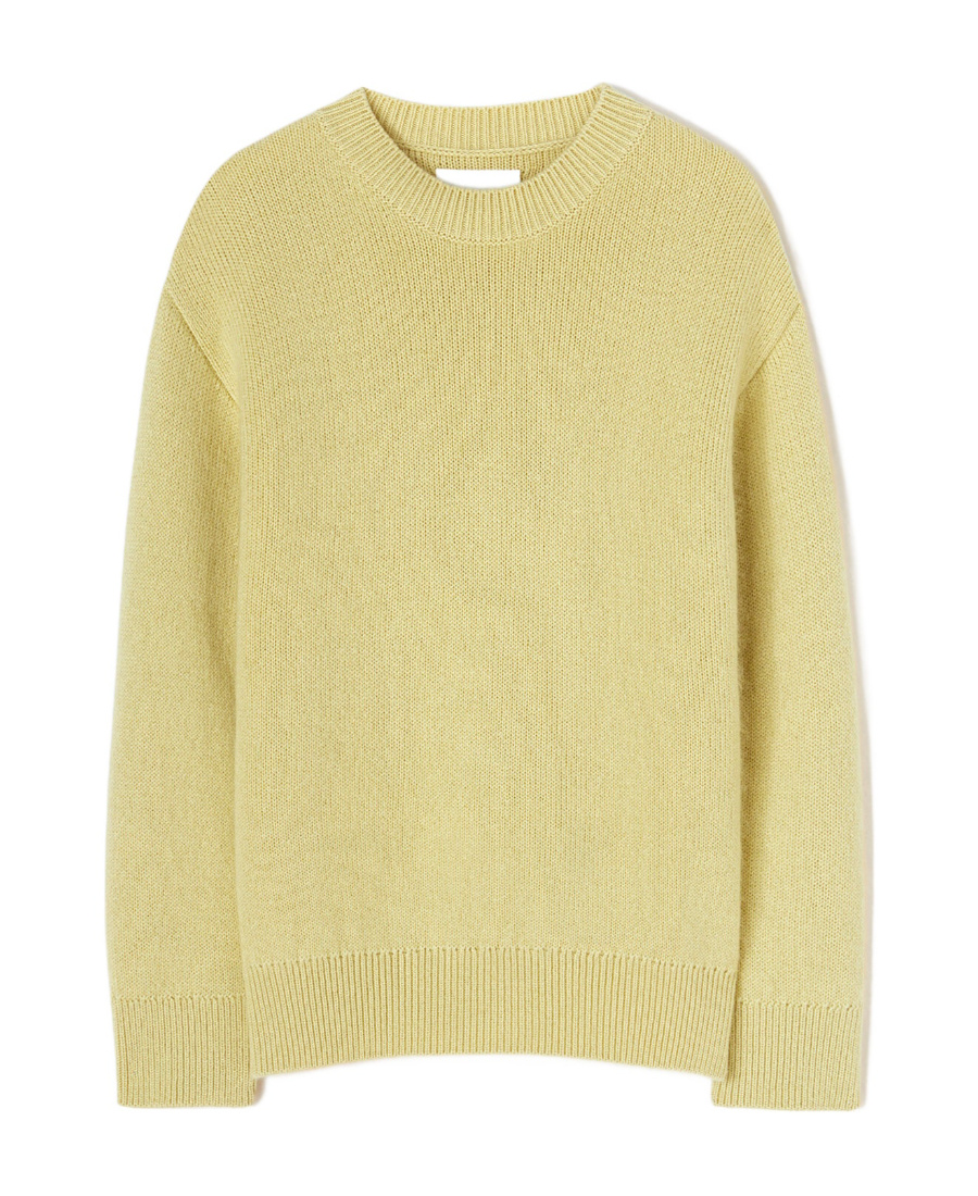 Jil Sander Pastel Yellow Cashmere Blend Sweater In Nude