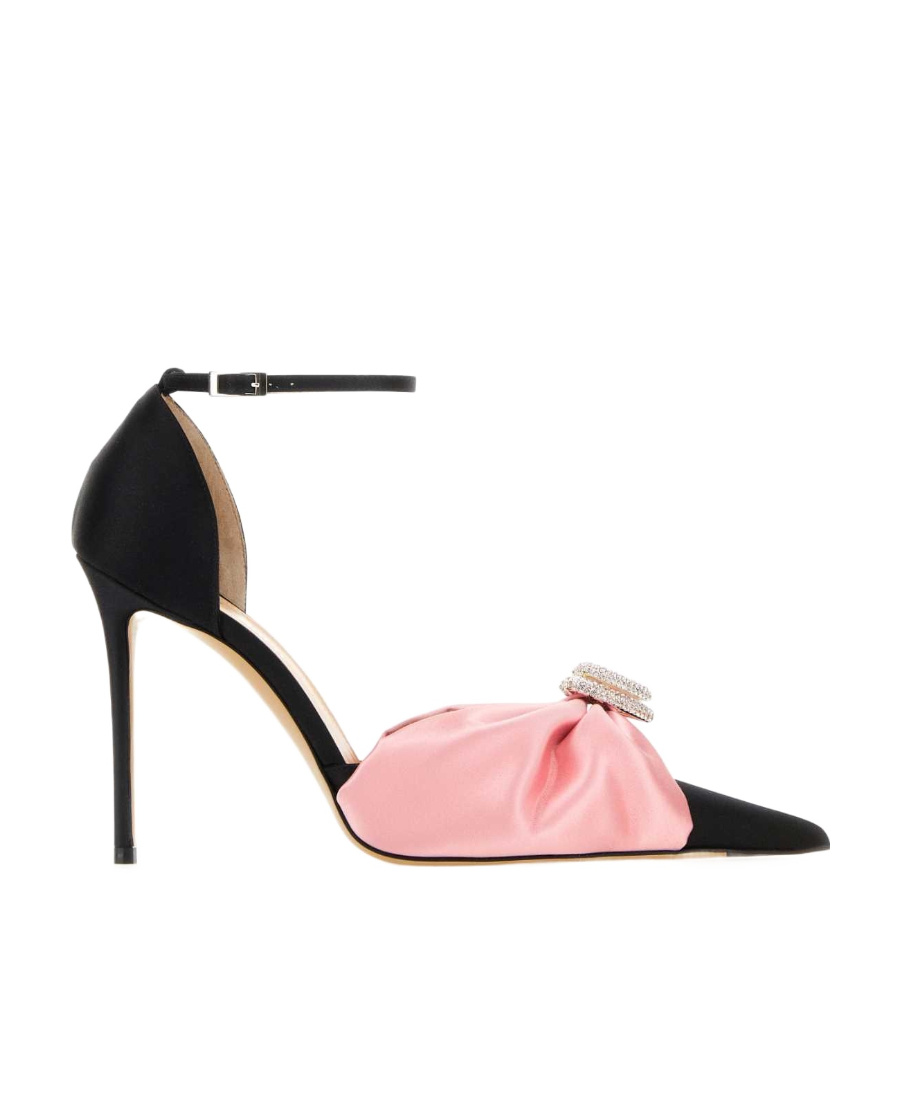 Machmach Double Heart 110mm Satin Pumps In Pink