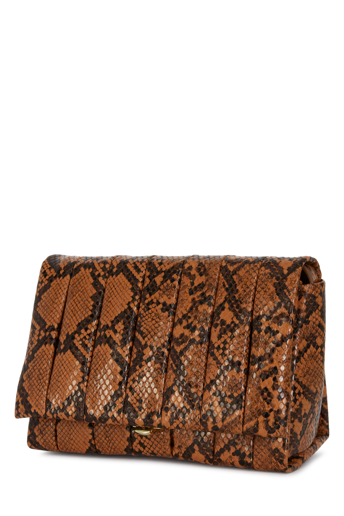 Themoirè Snakeskin-effect Clutch Bag