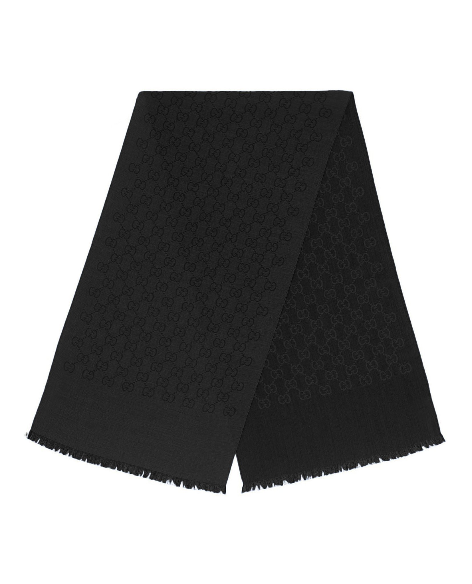 Gucci Unisex-adult Gg Logo Scarf 165904-3g646-1100 In Black