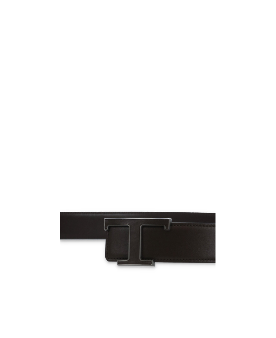 Tod's Logo-buckle Leather Belt In Black