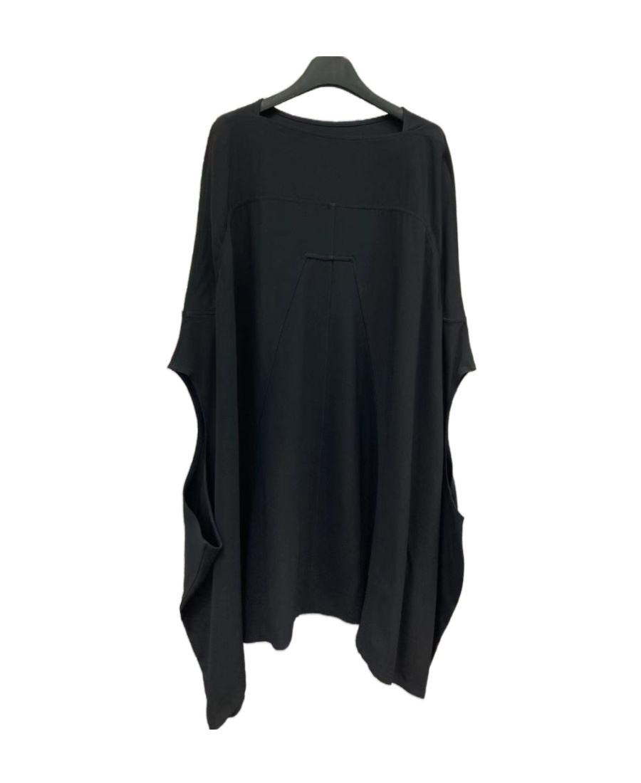 Rick Owens Asymmetric Tunic Minidress In Black