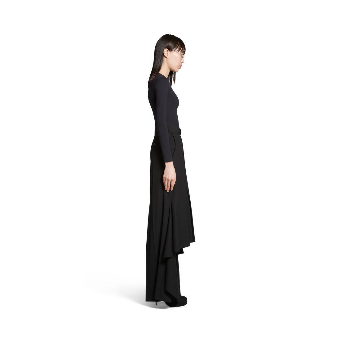 Balenciaga Deconstructed Godet Midi Skirt In Black