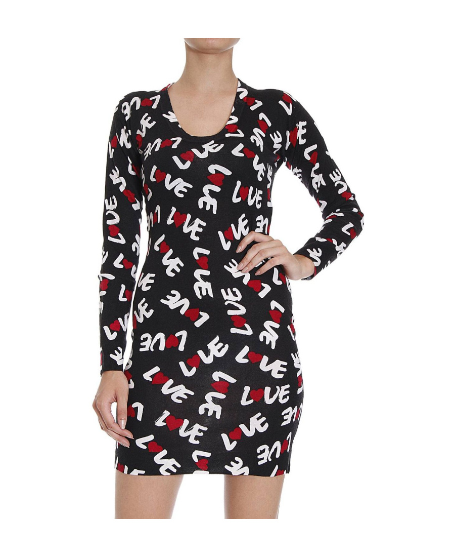 Moschino Printed Dress In Black