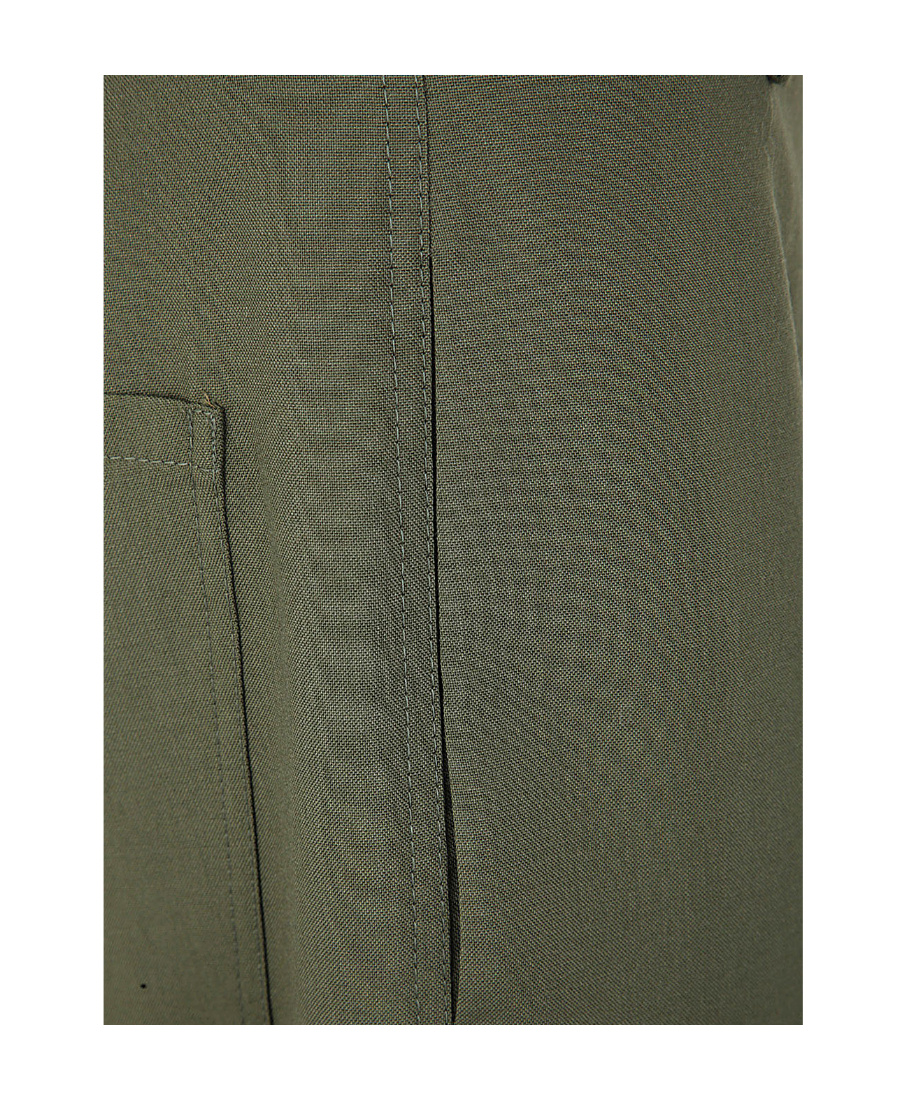 Marni High-waisted Wool Cropped Trousers In Green