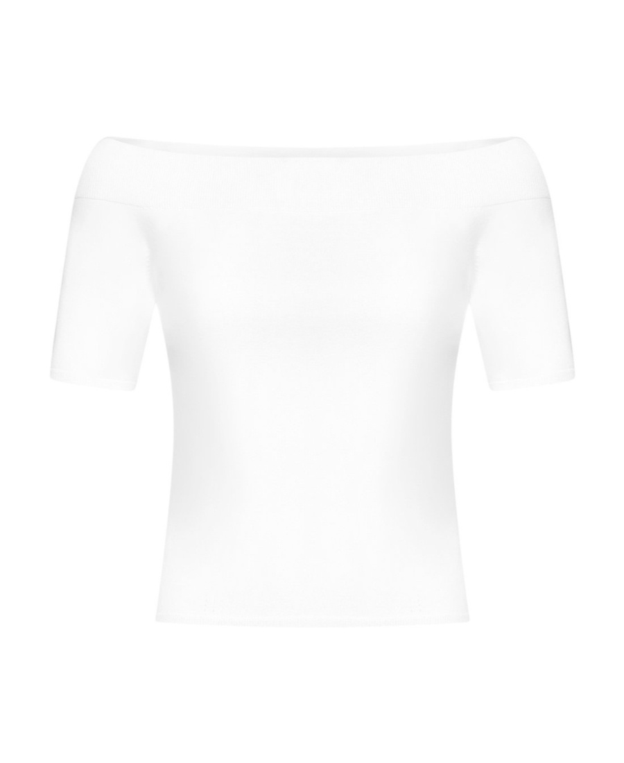 Alexander Mcqueen Off-shoulder T-shirt In White