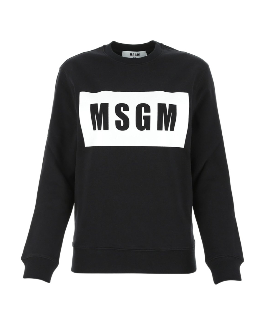 Msgm Logo-print Long-sleeve Sweatshirt In Black