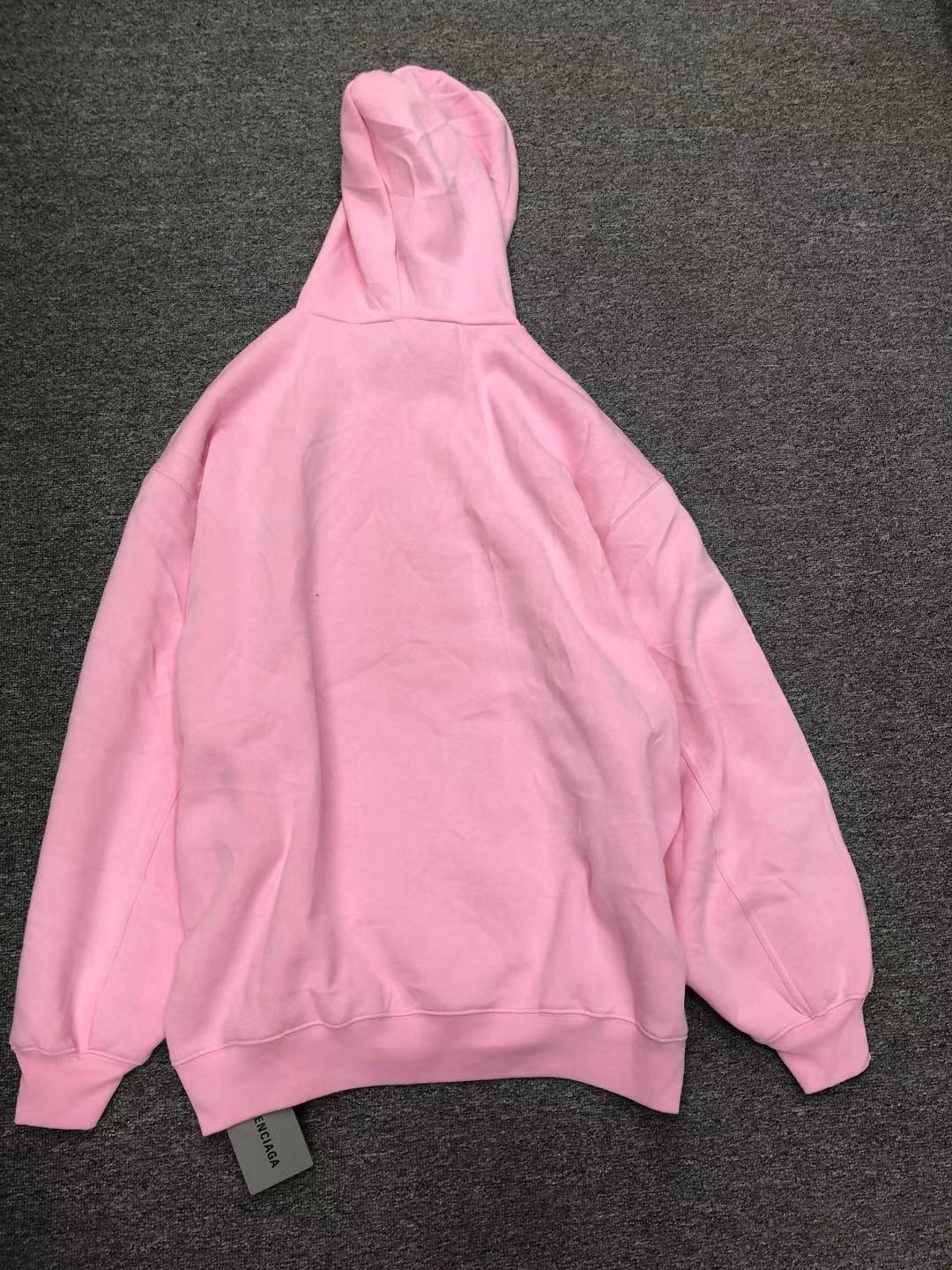 Balenciaga Languages Print Hoodie In Pink