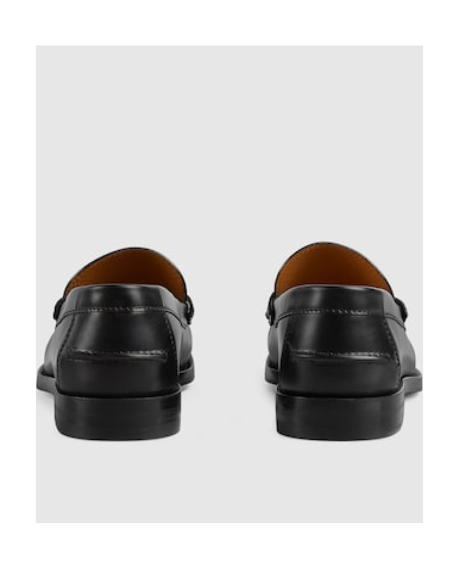 Gucci Horsebit Detail Leather Loafers In Black