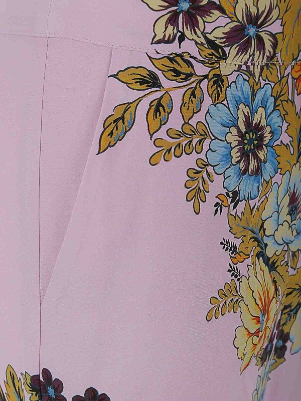 Etro Floral Casual Pants In Multi