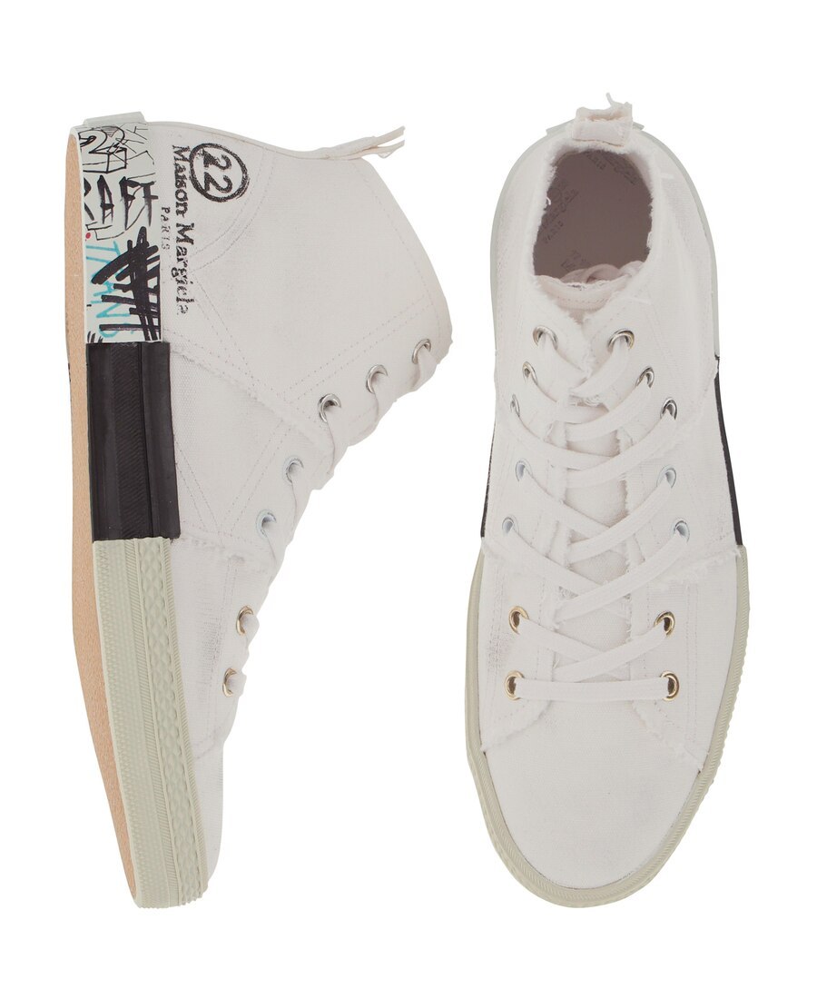 Maison Margiela Logo High-top Casual Sneakers In Gray