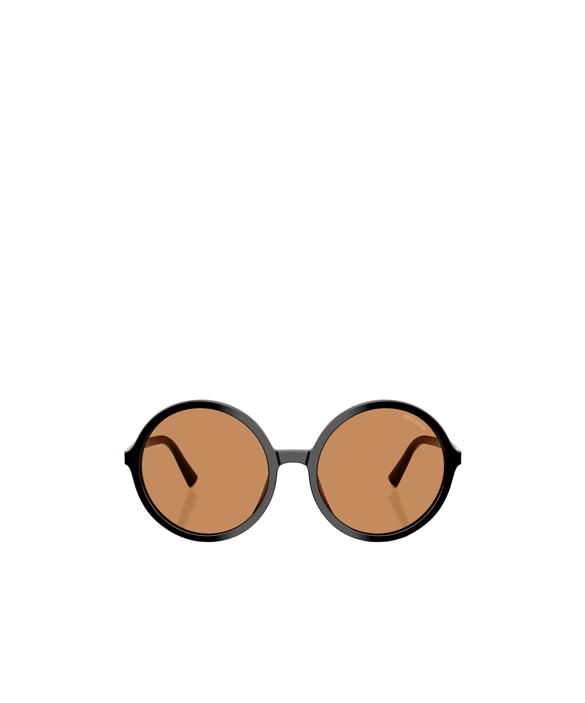 Miu Miu Round Frame Sunglasses In Brown