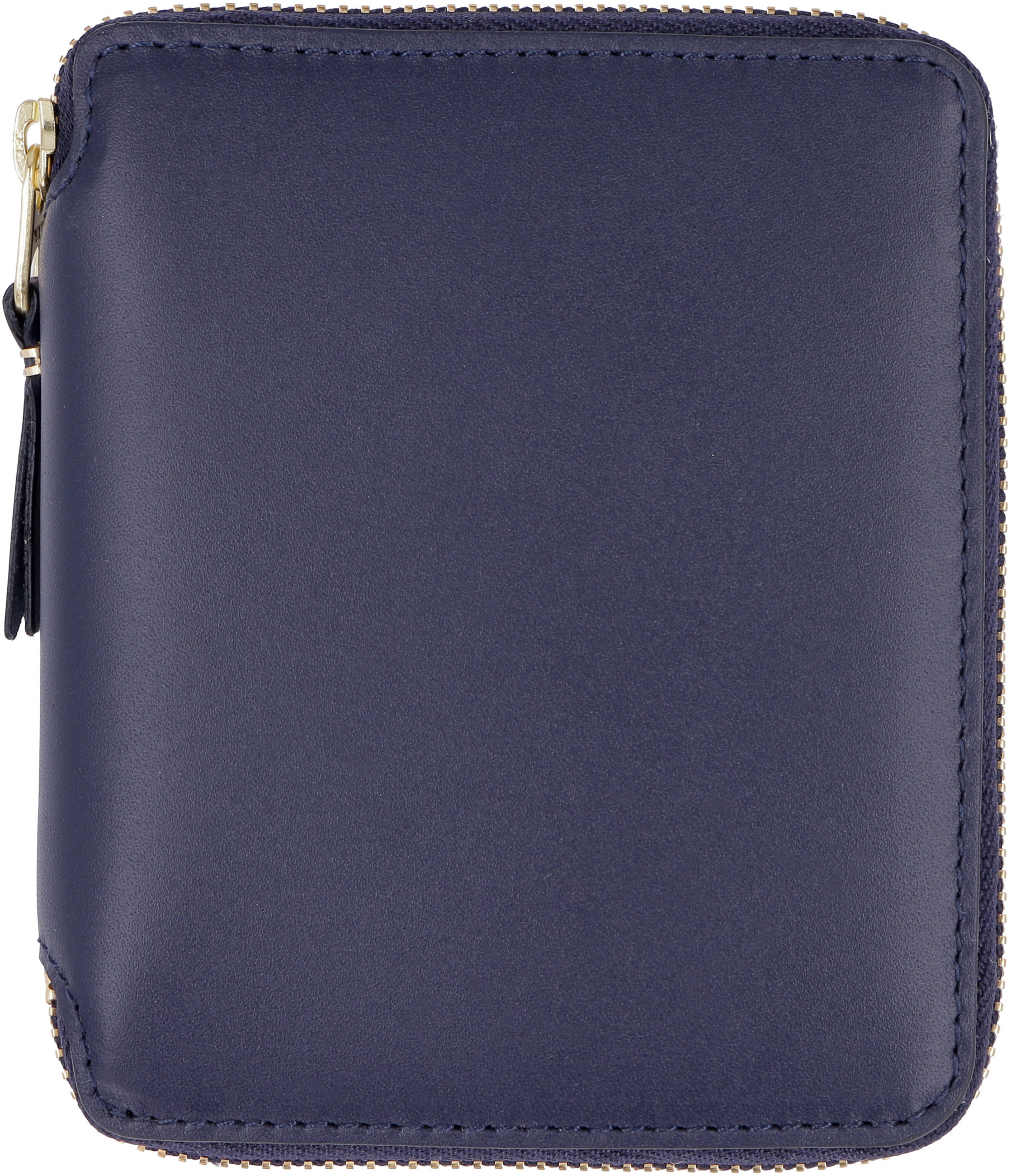 Comme Des Garçons Zip-closure Compact Calfskin Wallet In Black