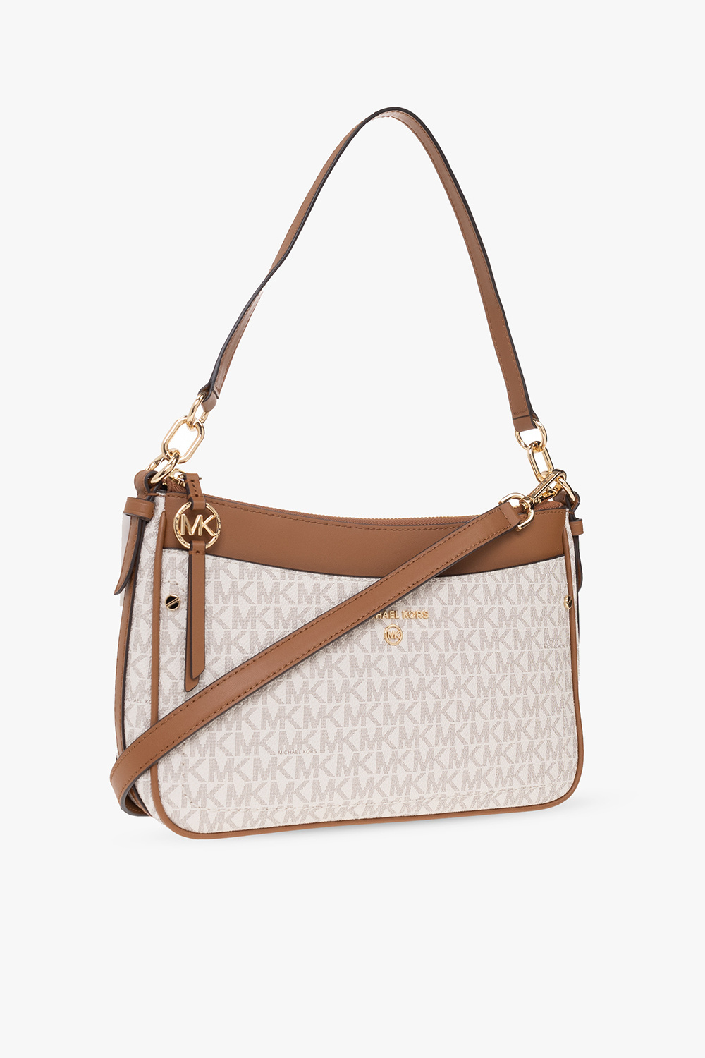 Michael Kors Logo-monogram Shoulder Bag In White