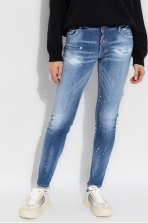 Dsquared2 Denim Trousers With Belt Loops In Blue